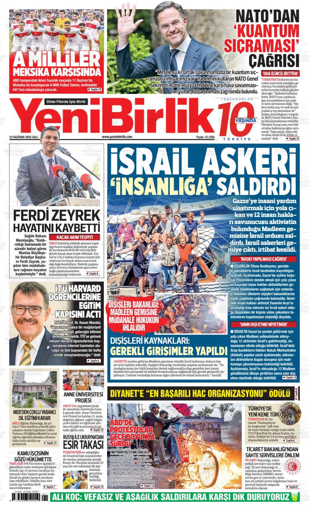 Gazetelerin ilk sayfalarında ne var? İşte 11 Haziran manşetleri... 14